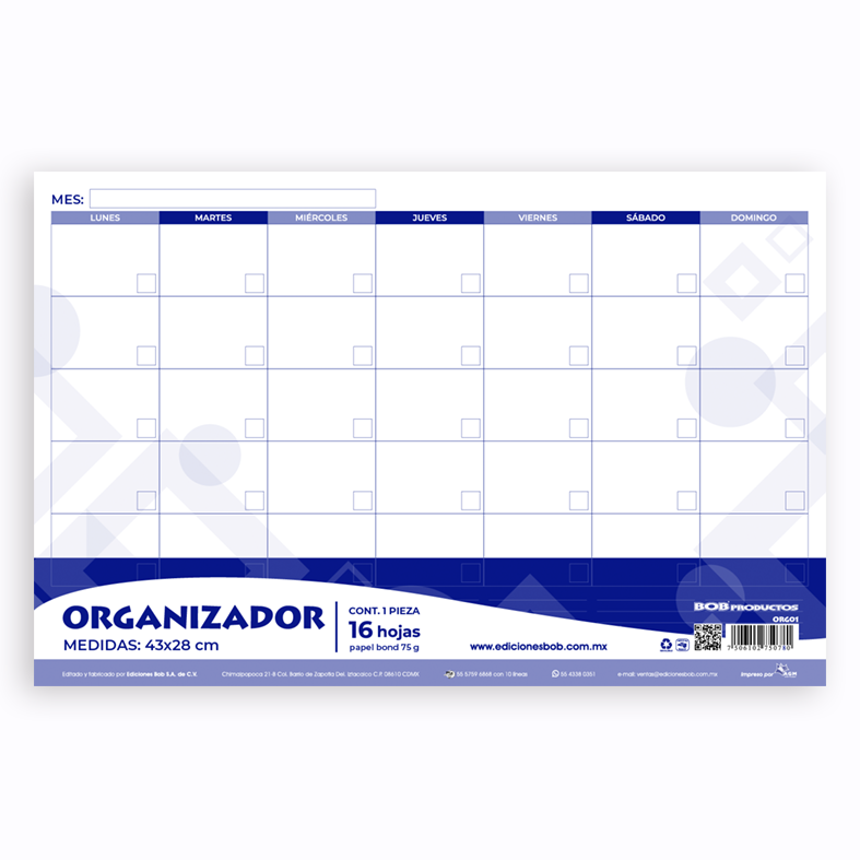 Organizador Planeador Mensual
